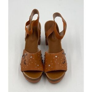 Kelsi Dagger Brooklyn Womens Brown Platform Sandals Studded Chunky Heels 9